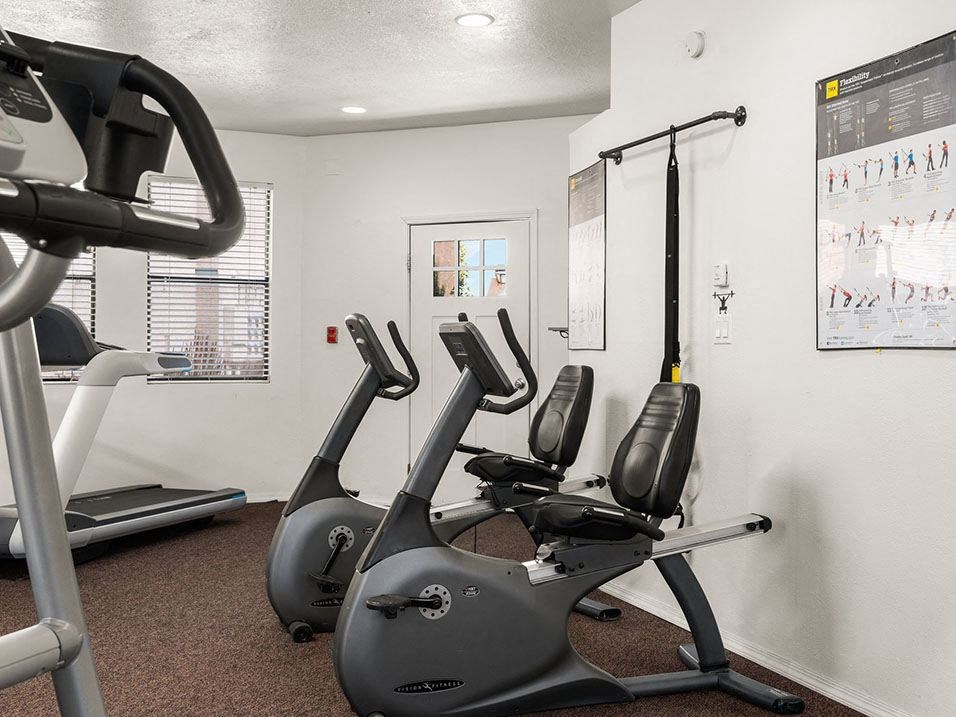 our apartments have a gym with plenty of exercise equipment